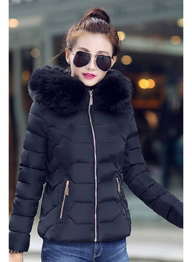 Barbora Women's Daily Shearling Puffer Coat TR807SIYAHH1 - Image 2